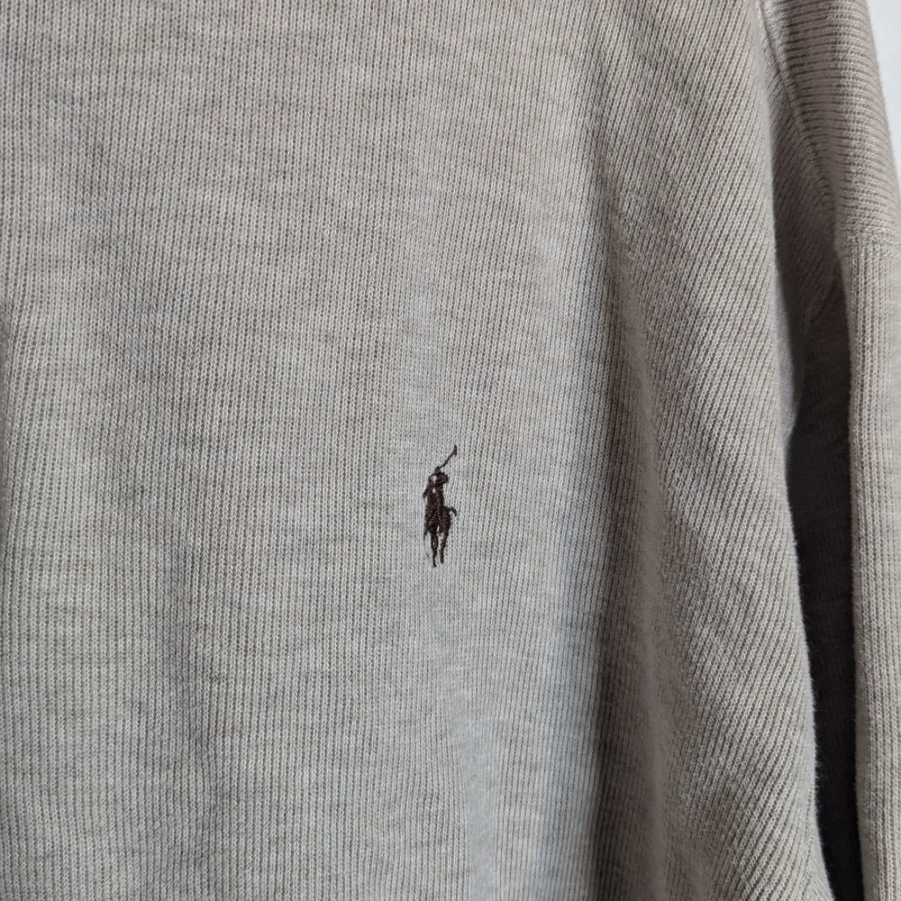 Polo Ralph Lauren Oatmeal Estate Rib Quarter Zip sz XL Tall